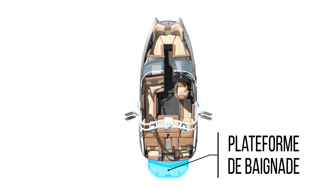 Plateforme de baignade sur un bateau