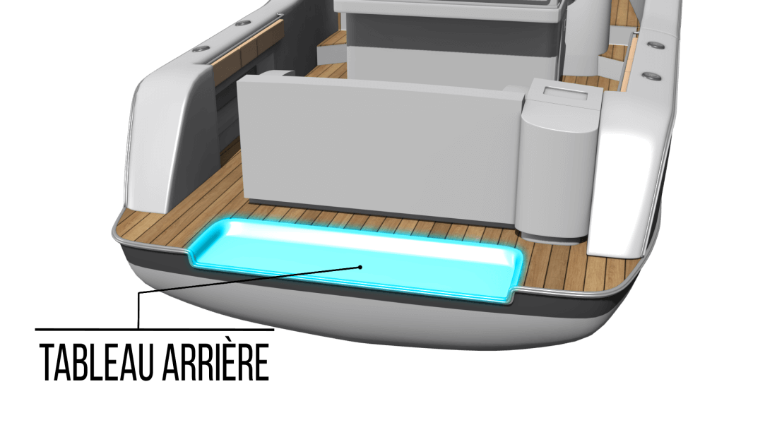 Tableau arrière d'un bateau