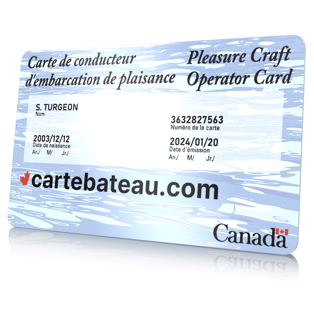 Permis de bateau au Québec (CCEP) carte de conducteur 