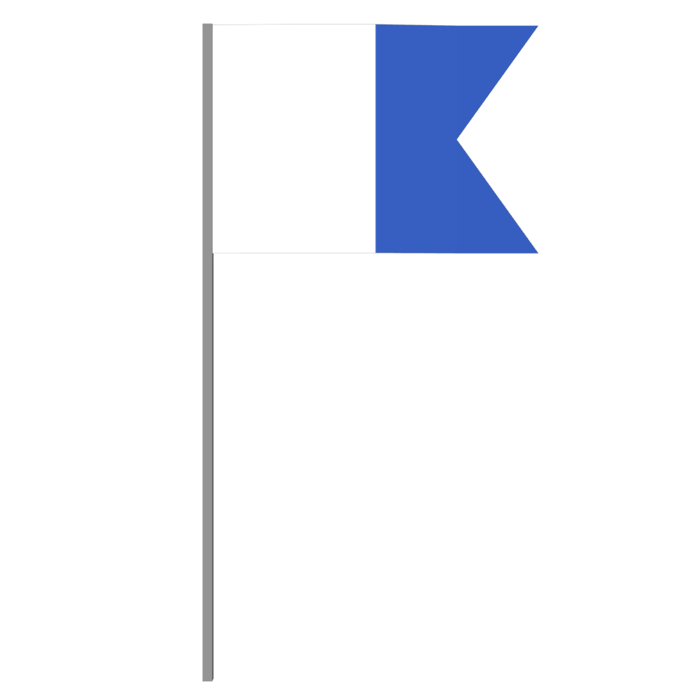 Drapeau Alpha de plongée (bleu et blanc)