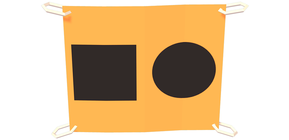 Morceau de toile de couleur orange