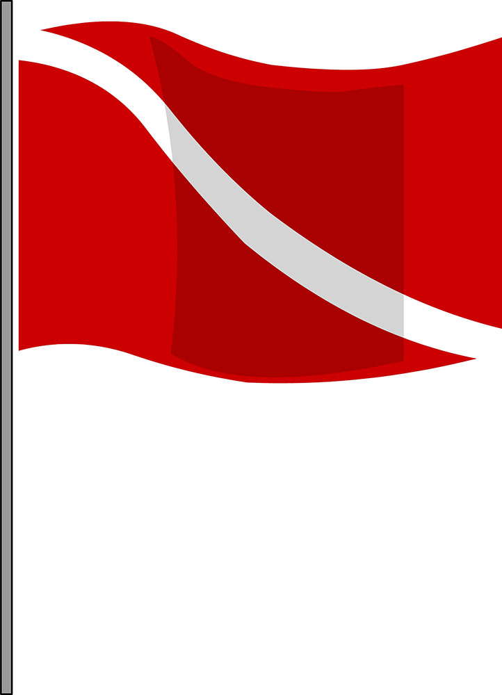 Drapeau de plongée (rouge et blanc)